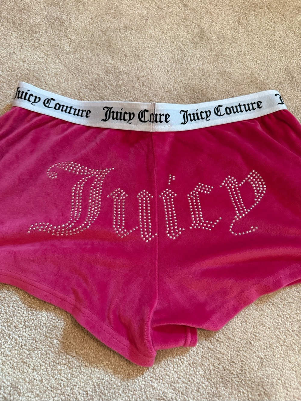 Juicy Couture Pink Velour Sleepwear Shorts with Logo Waistband